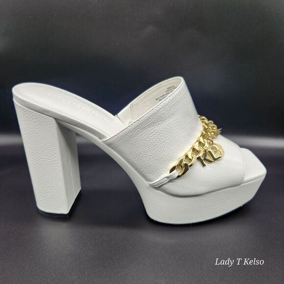 Karl Lagerfeld Haisley Patent Leather Slip-On Gold Charms. NWOT (Floor Sample) - Picture 10 of 12